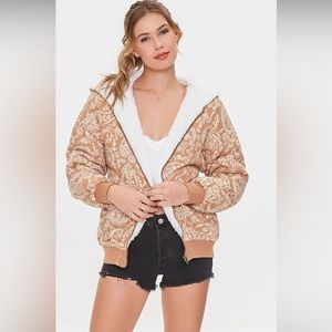 Paisley Print Zip-Up Hoodie